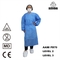 LEVEL 3 SMS Jednorazowe suknie szpitalne z długim rękawem Niebieskie suknie izolacyjne z mankietami
